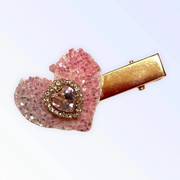 Lovely Glitter Heart Hairclip Cheap