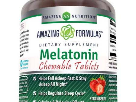 Amazing Formulas, Melatonin Chewable Tablets, 5 mg, Strawberry Flavor, 250 Tablets Online now