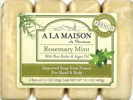 A La Maison de Provence, Rosemary Mint Bar Soap Value Pack, 4 Bars Fashion