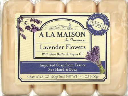 A La Maison de Provence, Lavender Flowers Bar Soap Value Pack, 4 Bars on Sale