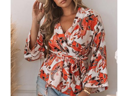 Azura Exchange Wrap Kimono Blouse - M For Cheap