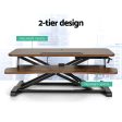 Artiss Standing Desk Riser Height Adjustable Rustic Brown 80CM Online Sale