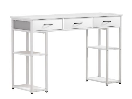 Artiss Computer Desk Drawer Shelves Study Table 120CM White Fashion