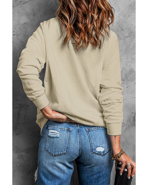 Azura Exchange Khaki Graphic Sweatshirt - L Hot on Sale