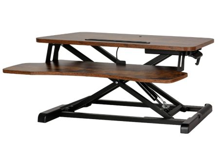 Artiss Standing Desk Riser Height Adjustable Rustic Brown 80CM Online Sale