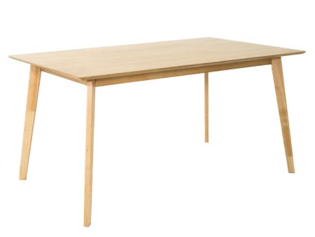 Cusco 150cm Dining Table Scandinavian Style Solid Rubberwood Natural For Discount