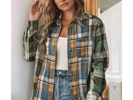 Azura Exchange Button Up Plaid Shacket - S Hot on Sale