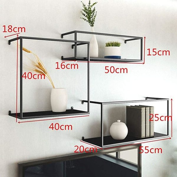 Floating Shelves Retro Industrial Ledge Black Metal Display Stand Online