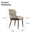 Dark Grey Italian Minimal List Dining Chairs PU Retro Chair Cafe Kitchen Modern Metal Legs x2 Supply