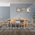 Emilio 9pc 210cm Dining Table Set Fabric Chair Solid Ash Wood Oak Fashion