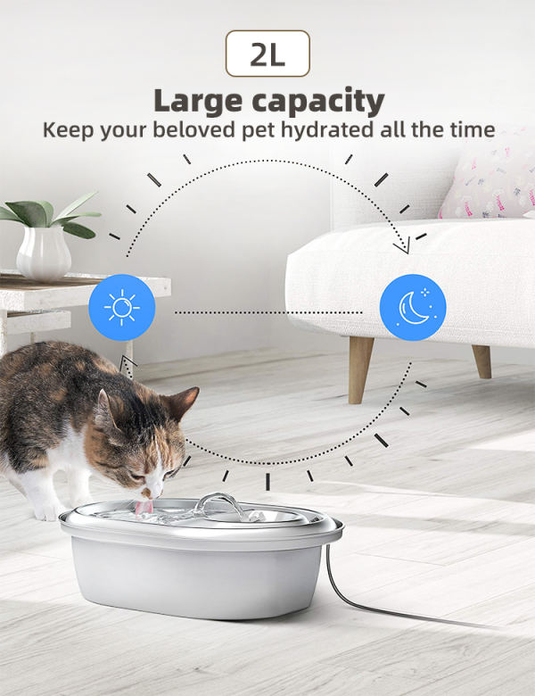 Automatic Pet Water Fountain | Stainless Steel Bowl | 2L Capacity Online Sale