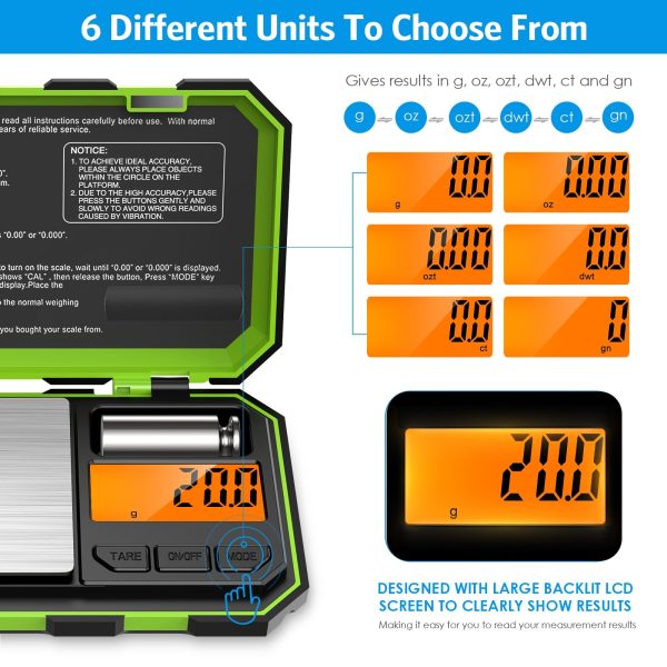 0.1g - 1KG Digital Scales With 50g Calibration Weight For Sale