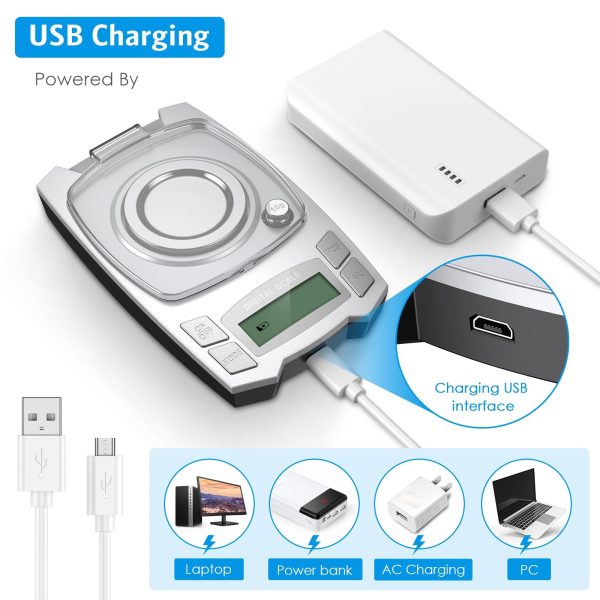 0.001g Precision Electronic Scales | 100g 50g Options | USB Charging Sale