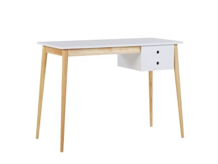 Oslo Desk with Drawer | White & Natural Online