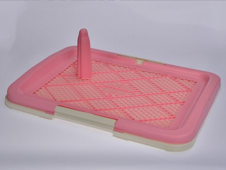 Portable Dog Potty Training Tray with Wall - Pink (Large) on Sale