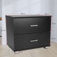 Sarantino Bedside Table Cabinet Storage Chest with 2 Drawers (Black) Supply