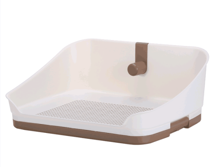 Portable Dog Potty Training Tray with Wall - Brown (Medium) Supply