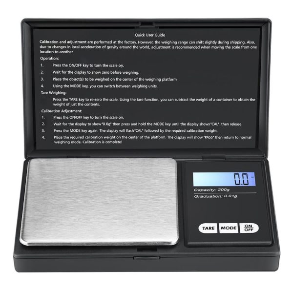 0.01g-200g LCD Mini Electronic Digital Scale | Stainless Steel Plate Fashion