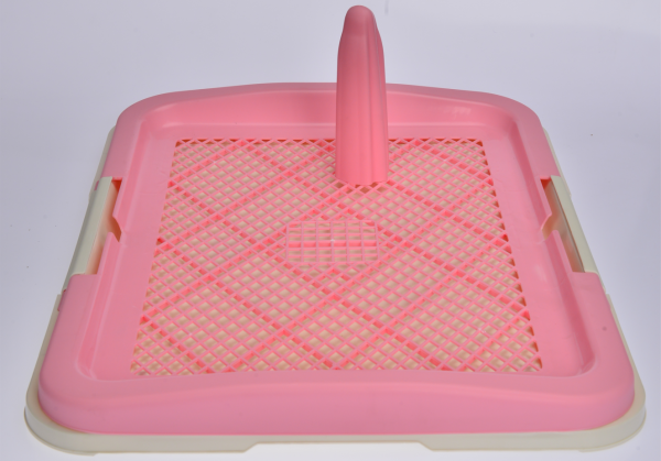 Portable Dog Potty Training Tray with Wall - Pink (Large) on Sale