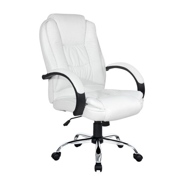 White Executive PU Leather Gaming Office Chair Online Hot Sale