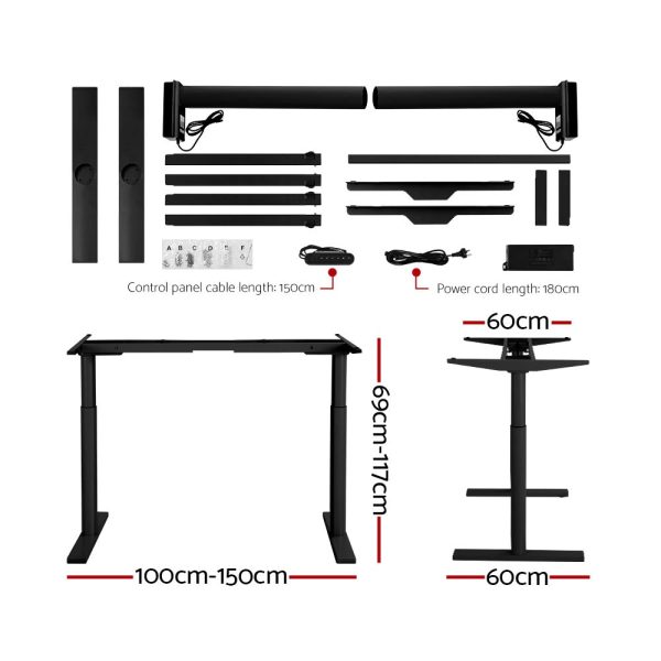 140cm Black Oak Electric Standing Desk by Online Sale