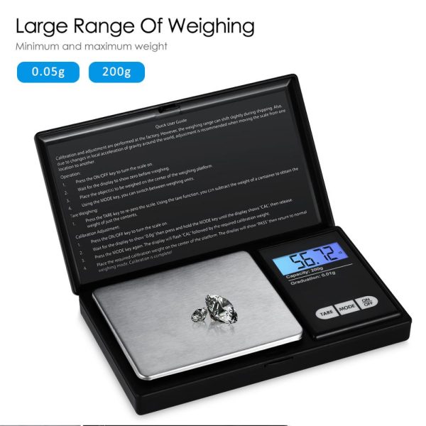 0.01g-200g LCD Mini Electronic Digital Scale | Stainless Steel Plate Fashion