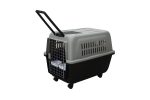 Black Plastic Kennel Pet Carrier | Dog Cat Cage Crate | Handle | Wheel Supply