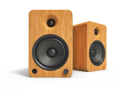 Kanto YU6 Powered Bookshelf Speakers | 200W | Bluetooth® and Phono Preamp | Pair | Bamboo on Sale