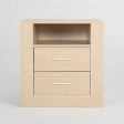 Bedside Table Side Storage Cabinet Nightstand Bedroom 2 Drawer 1 Shelf ZURI OAK Online Hot Sale