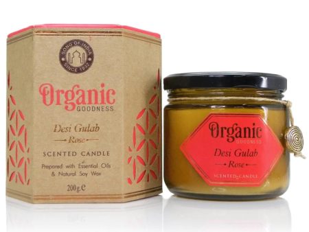 Organic Goodness Gulab Rose Candle | 60hr Burn Time Cheap