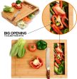 Large Bamboo Cutting Board and 4 Containers with Mobile Holder For Sale