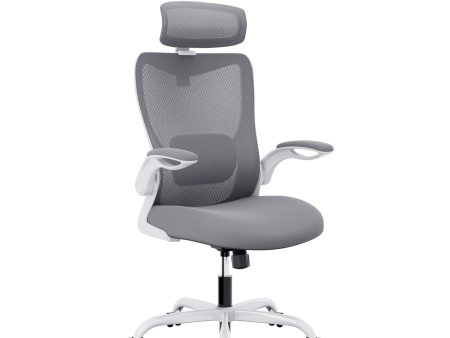 MONA Ergonomic Task Chair | High Back | Flipped Armrest | Grey Discount