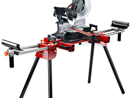 305mm Dual Bevel Sliding Compound Mitre Drop Saw and Adjustable Stand Combo | Brand: BAUMR-AG Supply