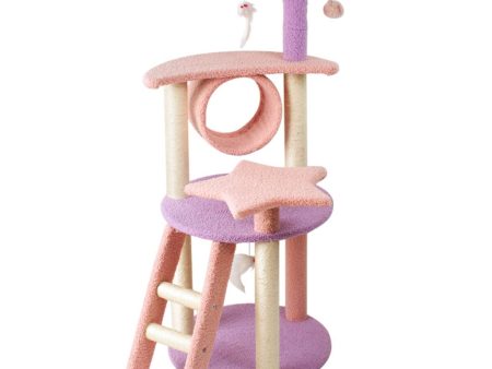 101cm Galaxy Plush Cat Tree Condo in Pink and Purple Sale