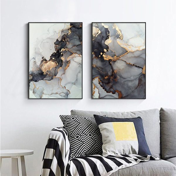 60cm x 90cm | Black Splash 2 Sets Black Frame Canvas Wall Art Cheap