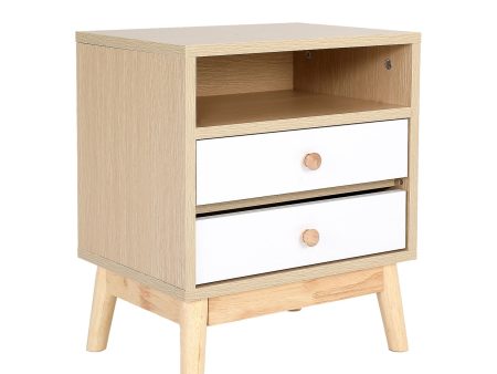 Bedside Table Side Storage Cabinet Nightstand Bedroom 2 Drawer ANYA OAK Supply