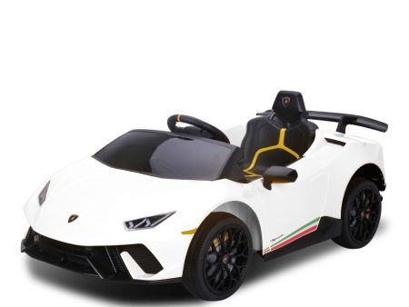 Lamborghini Performante Kids Electric Ride On Car Remote Control by Kahuna - White Online Hot Sale