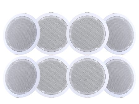 Giantz 6 Inch In-Wall Ceiling Speakers | Home Audio Stereo System with Tweeter | Set of 8 Hot on Sale