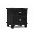 2X Bedside Table 2 Drawer Vintage Side Table Storage Cabinet Bedroom LYDIA BLACK Sale