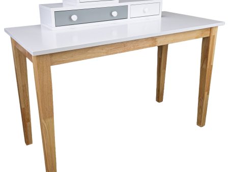 Reader Kids Children Study Computer Desk 120cm Table Rubber Wood - Grey Online now