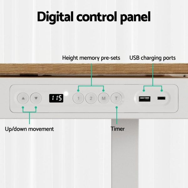 Artiss Standing Desk Motorised Electric Dual Motor Draw 120CM Oak Online