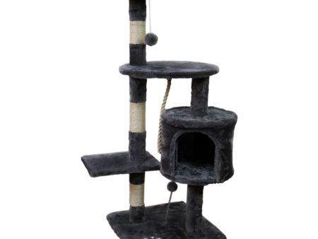 110cm Furtastic Cat Tree Scratching Post - Dark Grey | Stylish Kitty Playground Online