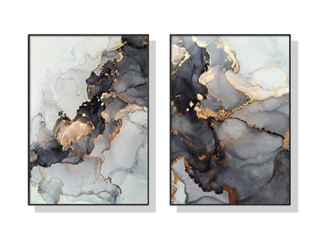 60cm x 90cm | Black Splash 2 Sets Black Frame Canvas Wall Art Cheap