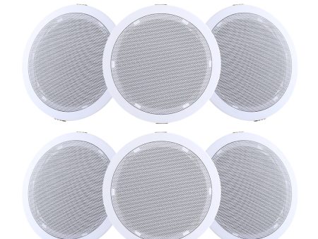 Giantz 6 Inch In-Wall Ceiling Speakers | Home Audio Stereo System with Tweeter | Set of 6 For Sale