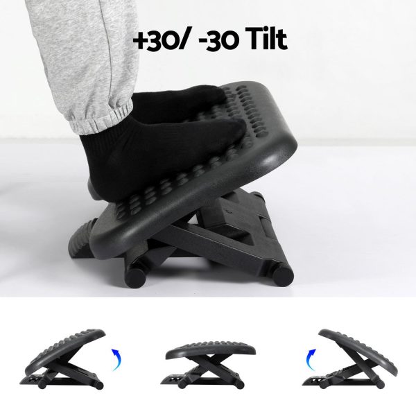 Artiss Foot Rest Stool Office Under Desk Angle Adjustable Footrest Massage Black Online now