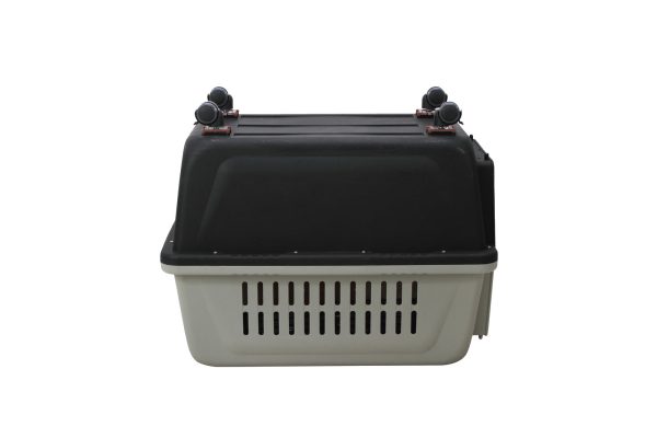 Black Plastic Kennel Pet Carrier | Dog Cat Cage Crate | Handle | Wheel Supply