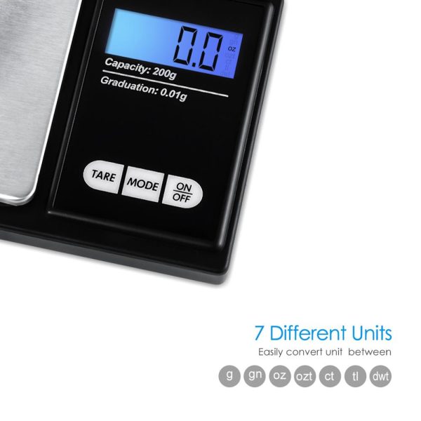 0.01g-200g LCD Mini Electronic Digital Scale | Stainless Steel Plate Fashion