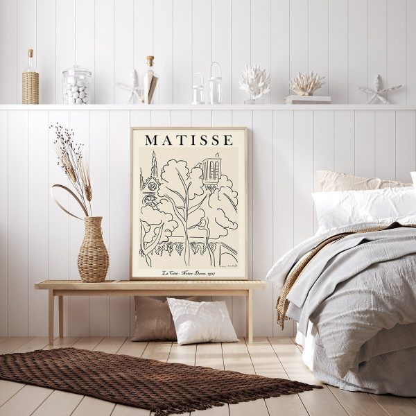 60cm x 90cm | Line Art by Henri Matisse Wood Frame Canvas Wall Art For Discount