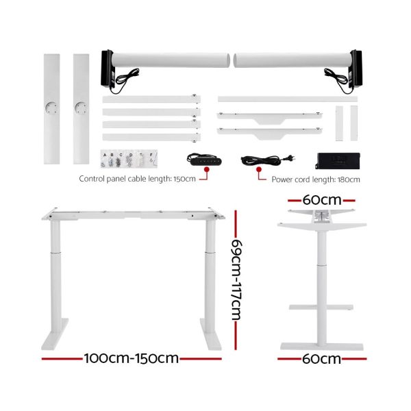 Electric Standing Desk - Height Adjustable - White Walnut Cheap