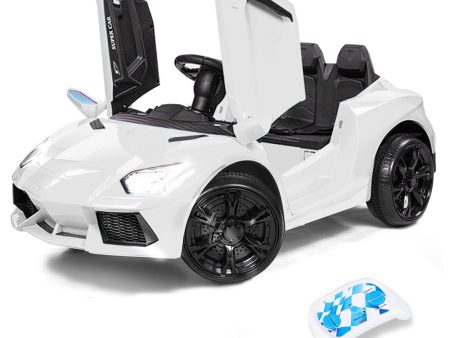 Ride-On Car for Kids with Remote Control and Battery Charger (Lamborghini Inspired, White) Fashion